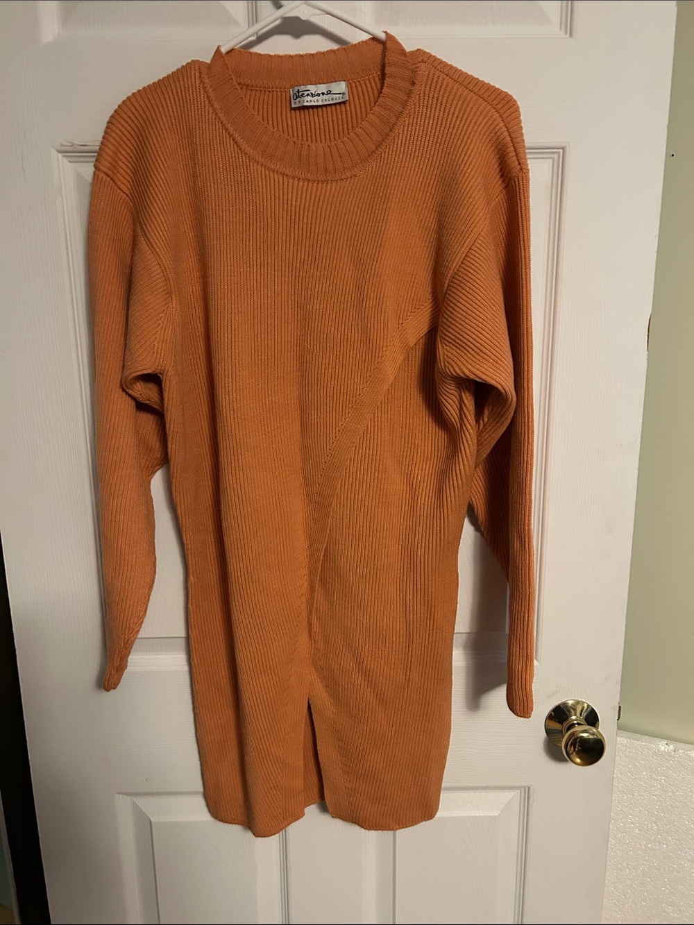 Like new Carlo Colucci  luxury knitted sweater dress , heavy knit, Orange